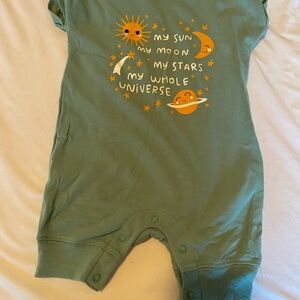 Cat & Jack Teal Bodysuit with Sun and Moon Design